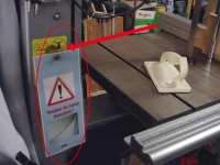 Bandsaw Warning Sign