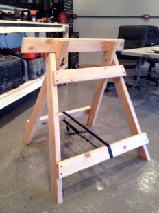 Angled Wooden Sawhorses