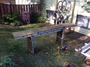 Folding Ladder Work Table